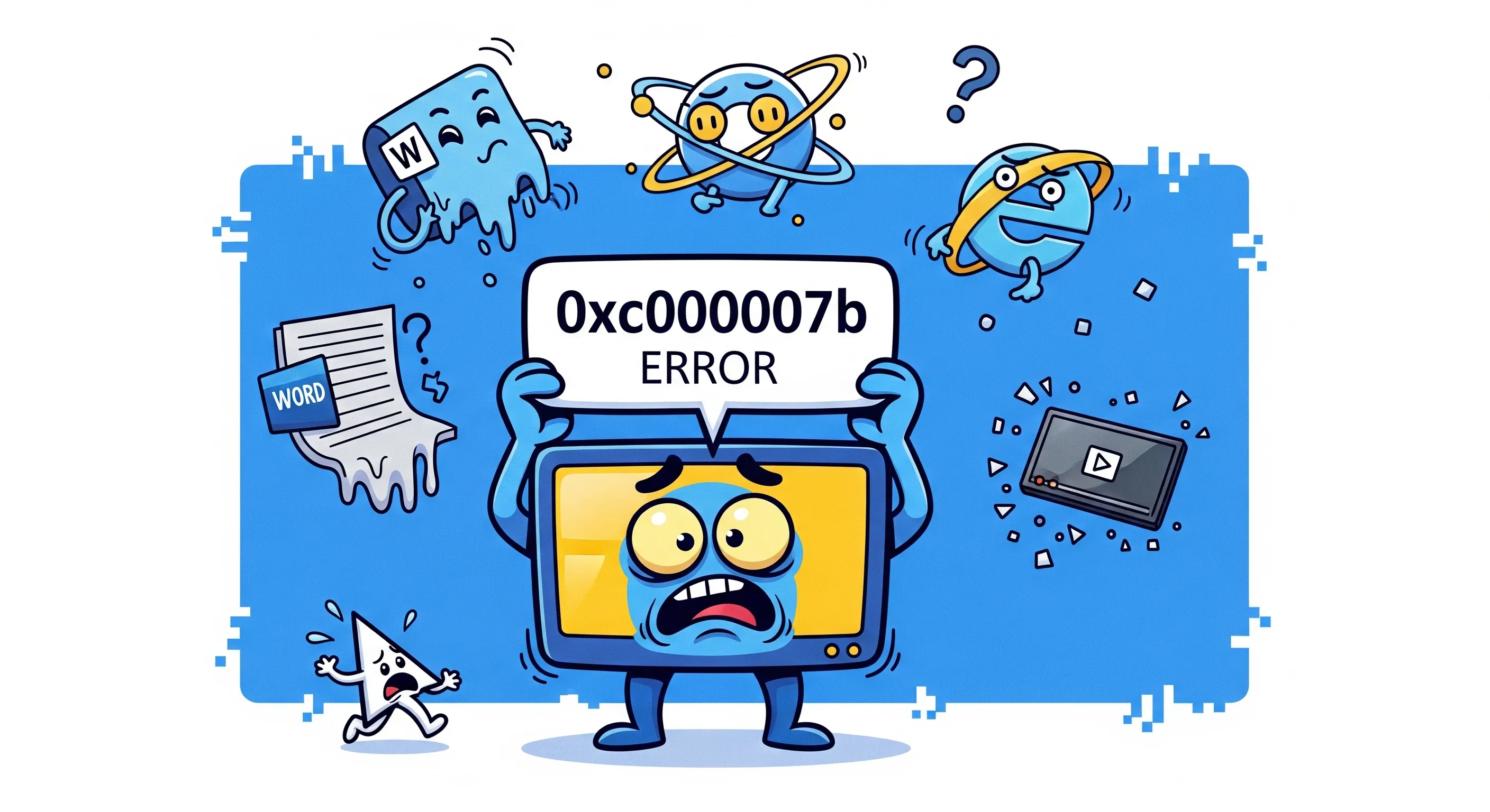 Tangkapan layar dari pesan error 0xc000007b di Windows.