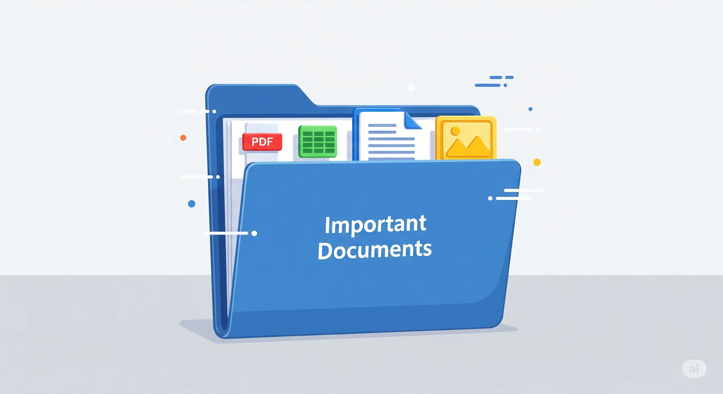 Ilustrasi folder digital yang rapi dan terorganisir dengan baik.